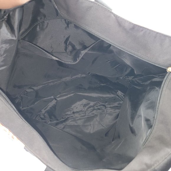 Victoria Secret Black Pink Floral Messenger Bag Duffel Travel Casual Storage - Picture 4 of 4